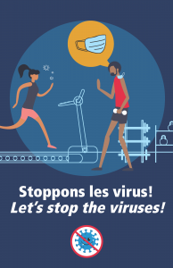 Stoppons les virus! Deux personnes à l'entraînement